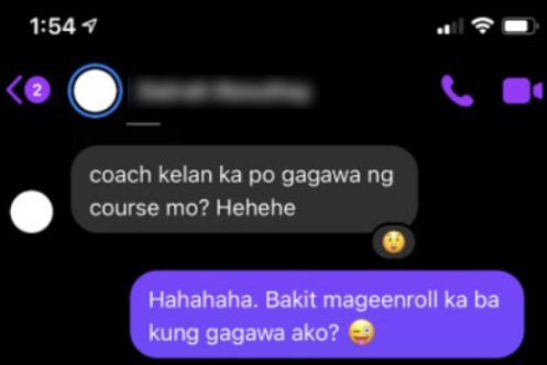 Student asking when the course opens